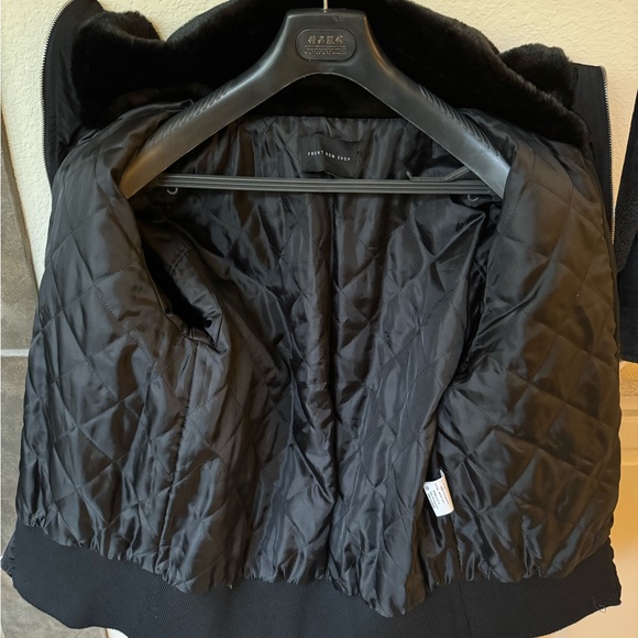 Front Row Shop Faux Fur Bomber with Double Zipper - Picture 6 of 6